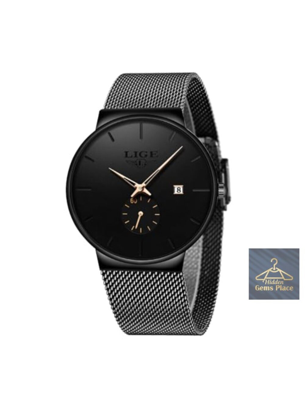 Men's Waterproof Dress Watch Stainless Steel Japanese Quartz Date Display Thin